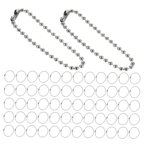 Angoily 300 Stück Kugelkette Metall Kugelperlenkette Lange für DIY Schmuck Anhänger Schlüsselanhänger Basteln Puppen Taschenanhänger Zubehör Silber von Angoily