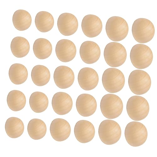 Angoily 300 Stück Unbehandelte Halbkugeln Holz für DIY Projekte Halbe Holzperlen Naturfarbe für Bastelarbeiten Dekorationen und Gestalten von Angoily