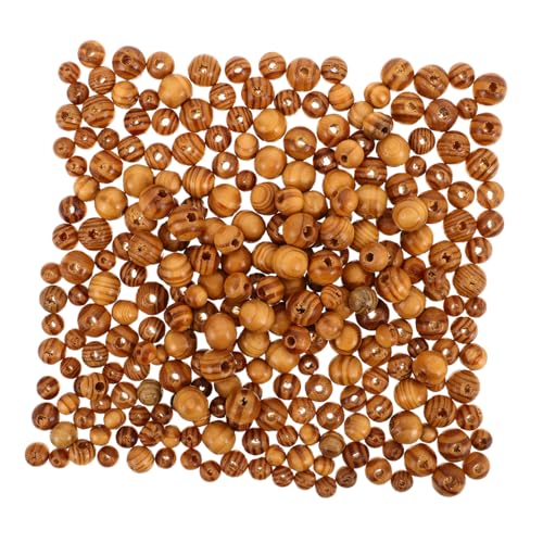 Angoily 300 Stück Vintage Holzperlen aus Natürlichem Kiefernholz Runde Lose Spacer Perlen Einfachen Auffädeln für DIY Schmuck Makramee Halsketten Armbänder Bastelprojekte von Angoily