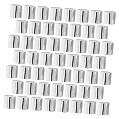 Angoily 3000 Stück Crimp Rohrperlen aus Kupfer Silberfarben Rohrförmige Quetschperlen Endkappen für DIY Schmuckherstellung Anfängerfreundliche Kabelendkappen für Armbänder Halsketten von Angoily