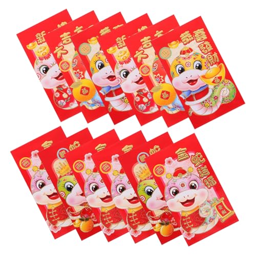 Angoily 30Stücke Chinesische Neujahrsumschläge Cartoon Schlangen Design für Hochzeiten und Neujahrsfeiern Rote Umschläge für Geldgeschenke Traditionelle Chinesische Dekoration von Angoily