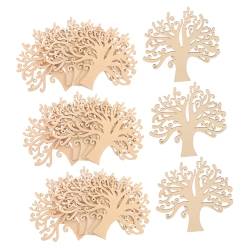Angoily 30Stücke Holz Weihnachtsbaum Ornamente DIY Holzscheiben Dekoration Unvollendete Holz Ausschnitte für Kreative Bastelprojekte für Weihnachten und Festliche Anlässe von Angoily