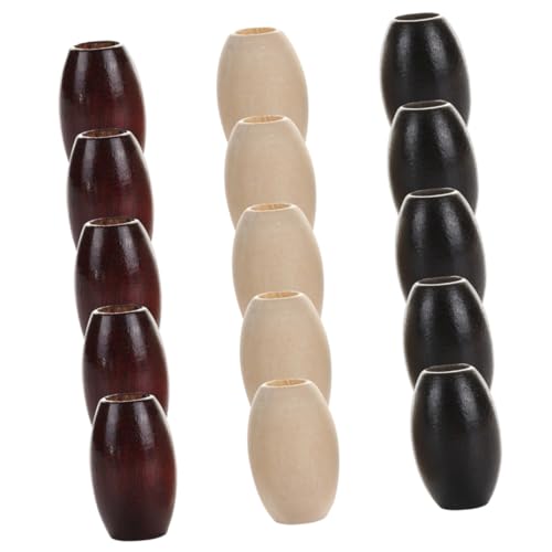 Angoily 30Stücke Oval Holzperlen DIY Schmuckperlen Natur Weinrot für Bastelprojekte Girlanden und Makramee Dekorationen von Angoily