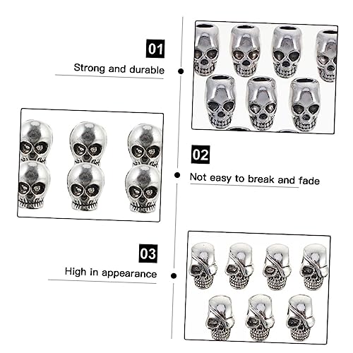 Angoily 30Stücke Skelett Schädel Legierung Perlen für DIY Schmuckherstellung Abstandsperlen für Armbänder Schlüsselanhänger und Taschen Halloween Design Angoily 30Stücke Skelett Schädel Legierung Perlen für DIY Schmuckherstellung Abstandsperlen für Armbänder Schlüsselanhänger und Taschen Halloween Design von Angoily