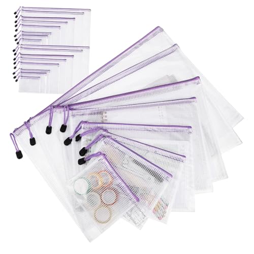 Angoily 32 Stück Transparente Netz Reißverschlussbeutel Dokument-organizer-tasche Aktentasche Aus Mesh Tasche Mit Reißverschluss Papiertüte Mit Reißverschluss Schreibwarentasche Pvc von Angoily