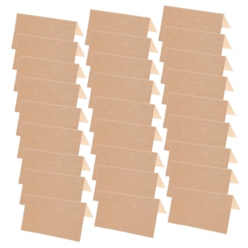 Angoily 35 Stück Desktop Schmücken Papier Gefaltet Kartenhalter Schreibtisch Tischständer Gruß Namensanzeigekarte Brown von Angoily