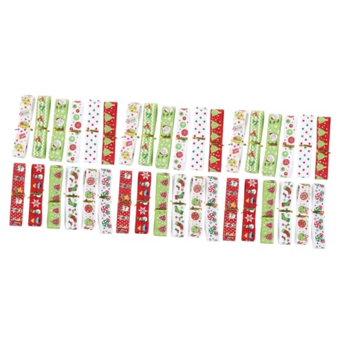 Angoily 36 Stck. Teiliges Geschenkband Weihnachtsband mit Goldprägung Bedruckte Schleifenbänder für Geschenkverpackung Hochzeit Party und Weihnachtsdekoration von Angoily