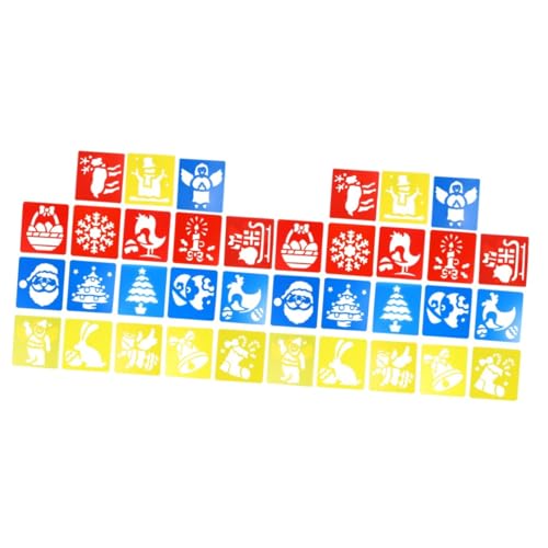 Angoily 36 Stk. Teiliges Weihnachts Schablonen aus Langlebigem Kindersicherem PP Material Wiederverwendbar und Waschbar für DIY Malvorlagen Kreative Bastelprojekte und von Angoily