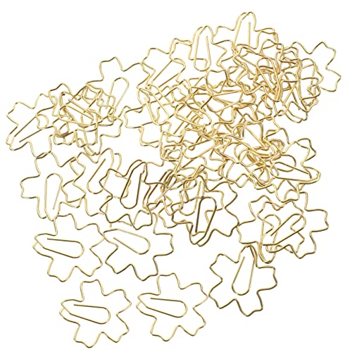 Angoily 36 Stück Büroklammer-lesezeichenhalter Scrapbooking-büroklammern Clips Zur Aufbewahrung Kleine Büroklammern Geformte Büroklammern Rosa Ordner Geldklammern Golden Aluminiumlegierung von Angoily