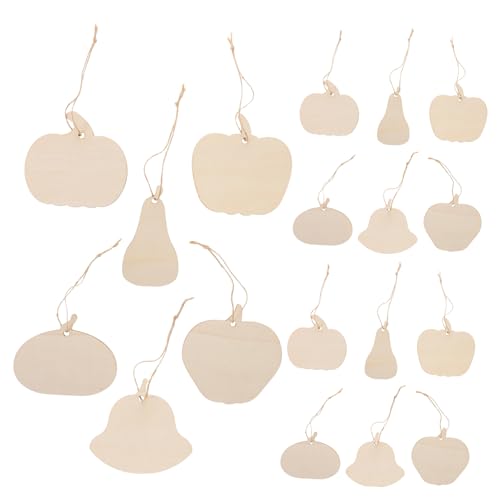 Angoily 36 Stück Holzkürbisscheiben Kürbisse leere Holzscheiben Kürbis -Form -Ausschnitte Halloween-Kürbisscheiben aus Holz Holzausschnitte für Handwerk Kürbis-Tags Hanfseil Beige von Angoily