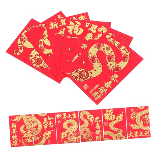 Angoily 36 Stück Teiliges Chinesische Neujahrs Rote Umschläge Jahr der Schlange mit Traditionellem Design Vielseitig für Geldgeschenke Dekorationen und Aufbewahrung Papiermaterial von Angoily
