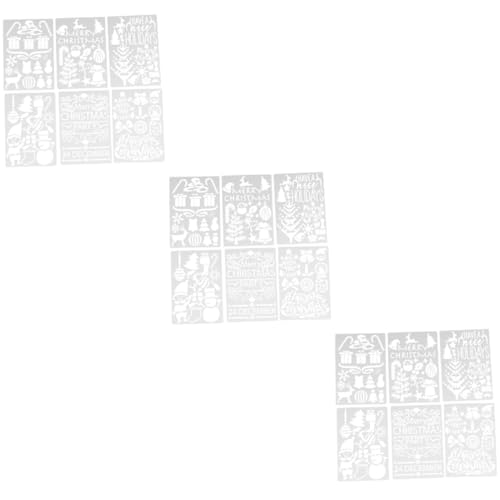 Angoily 36 Stück Teiliges Pet Weihnachts Schablonen Cartoon Zeichenvorlagen für Wiederverwendbar Sicher für Malen Scrapbooking Basteln DIY Weihnachtsdeko und Geschenke von Angoily