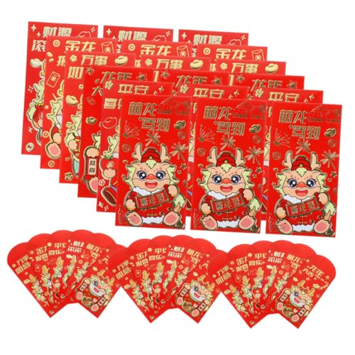 Angoily 36 Stück Teiliges Rote Briefumschläge aus Dickem Papier mit Drachenmotiv Glücksumschläge für Chinesisches Neujahr Frühlingsfest Hochzeiten Langlebig und Festlich Gestaltet von Angoily
