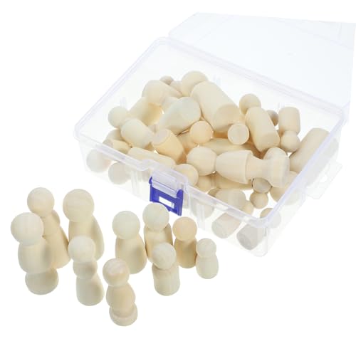 Angoily 36 Stück Teiliges Set Unbemalte Diy Holzpuppen Naturbelassene Kleine Holzfiguren zum Bemalen Kreative für Erwachsene für Handarbeit und Dekoration von Angoily