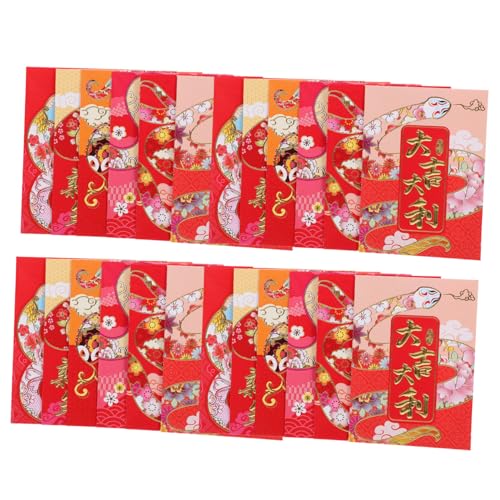 Angoily 36 Stück Traditionelle Rote Umschläge mit Cartoon Schlangen Design für Chinesische Neujahr Glücksgeldumschläge für und Angoily 36 Stück Traditionelle Rote Umschläge mit Cartoon Schlangen Design für Chinesische Neujahr Glücksgeldumschläge für und von Angoily