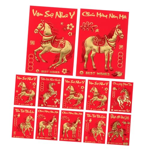 Angoily 360 Stück Vietnamesische Lunar Year Umschläge Kreative Rote Geldumschläge Chinesischer Stil Pferde-motiv für Frühlingsfest Hochzeit Familienfeiern von Angoily