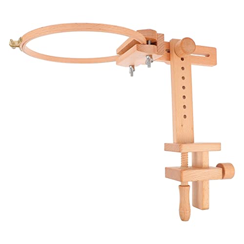 Angoily 360Grad Runder Stickrahmenständer Holz DIY Kreuzstich Rack mit Stickringen Verstellbar und Tragbar für Handarbeiten und Projekte Lösung für Hobbyisten von Angoily