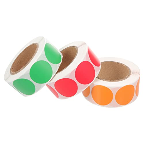 Angoily 3Rollen Bunte Punktaufkleber Farbige Dot Etiketten für Organisation Sortierung und Belohnungen Selbstklebende Runde Aufkleber für Büro und Zuhause von Angoily