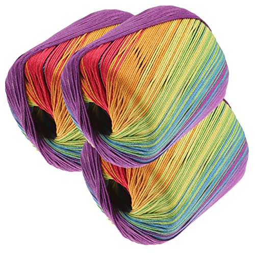 Angoily 3Rollen Professionelles Baumwollgarn Farbverlaufendes Häkelzubehör für DIY Projekte Bequemes Strickgarn für Kinderdecken Schals Hüte und Mehr Angoily 3Rollen Professionelles Baumwollgarn Farbverlaufendes Häkelzubehör für DIY Projekte Bequemes Strickgarn für Kinderdecken Schals Hüte und Mehr von Angoily