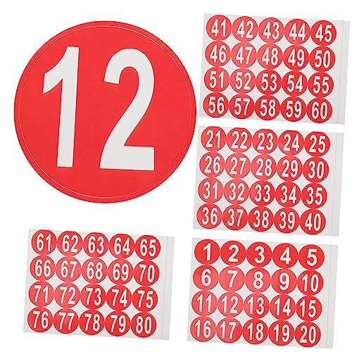 Angoily 4 Blätter Digitale Etikett Selbstklebendes Zahlen Nummeriert Mit Klassenzimmernummern Vinyl Für Nummernaufkleber Pvc- Rot Angoily 4 Blätter Digitale Etikett Selbstklebendes Zahlen Nummeriert Mit Klassenzimmernummern Vinyl Für Nummernaufkleber Pvc- Rot von Angoily