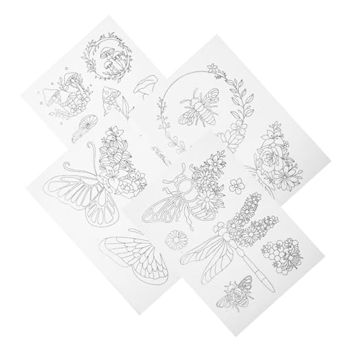 Angoily 4 Blätter Stickstabilisator Löslich Wasser Dekorative Stickvliese Haftvlies Für Maschinenstickerei Nähenvorräte Stabilisator Für Stickereien Diy Liefert Waschstabilisator Papier von Angoily
