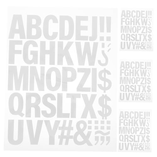 Angoily 4 Blätter Teiliges Bügelbuchstaben Weiß Einfache Anwendung Langlebige Heat Transfer Buchstaben für Kleidung Taschen Hüte Vielseitige Textil Patches zum Aufbügeln von Angoily