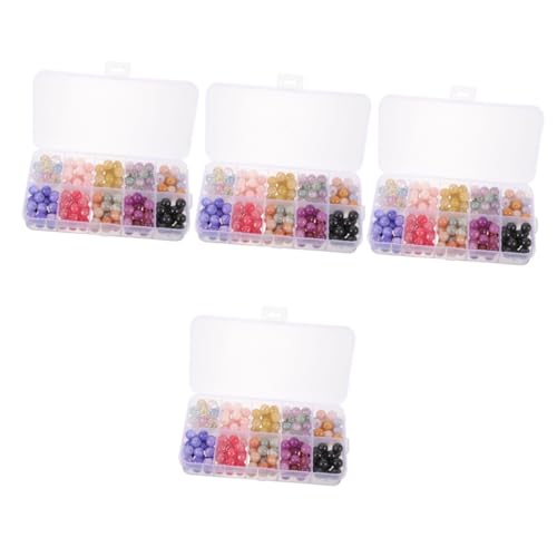 Angoily 4 Boxen Bunte Glasperlen Runde Diy Bastelperlen für Armbänder und Ohrringe für Schmuckherstellung und Kreative Projekte und Farbe von Angoily