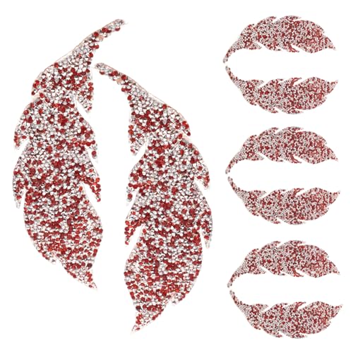 Angoily 4 Paare Rote Wasserstein Bügelaufnäher Strapazierfähige Kompakte Blattform Patches Vielseitig für Kleidung Mäntel Hüte Taschen und Diy Modeaccessoires Angoily 4 Paare Rote Wasserstein Bügelaufnäher Strapazierfähige Kompakte Blattform Patches Vielseitig für Kleidung Mäntel Hüte Taschen und Diy Modeaccessoires von Angoily