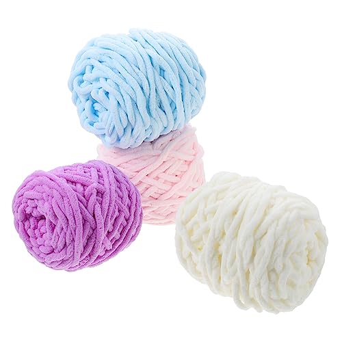 Angoily 4 Rollen DIY Baumwollgarn Strickgarne Handgefertigte für Schals Mützen und Bastelprojekte für Pullover und Accessoires Sanften Farben Wasserblau Helllila Angoily 4 Rollen DIY Baumwollgarn Strickgarne Handgefertigte für Schals Mützen und Bastelprojekte für Pullover und Accessoires Sanften Farben Wasserblau Helllila von Angoily