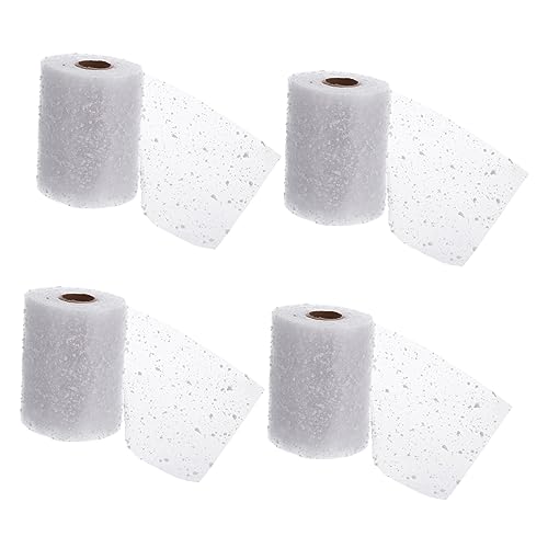 Angoily 4 Rollen Garn Zum Wickeln Von Blumen Schnee Dekorativ Maschenband Für Kränze Weihnachten Weihnachtsnetzband Netzwickel Schleife Band Zum Verpacken Weihnachtsband Weiß Angoily 4 Rollen Garn Zum Wickeln Von Blumen Schnee Dekorativ Maschenband Für Kränze Weihnachten Weihnachtsnetzband Netzwickel Schleife Band Zum Verpacken Weihnachtsband Weiß von Angoily
