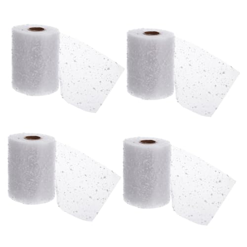 Angoily 4 Rollen Garn Zum Wickeln Von Blumen Weihnachten Schleife Band Zum Verpacken Netzwickel Weihnachtsband Dekorativ Schnee Weihnachtsnetzband Maschenband Für Kränze Weiß Angoily 4 Rollen Garn Zum Wickeln Von Blumen Weihnachten Schleife Band Zum Verpacken Netzwickel Weihnachtsband Dekorativ Schnee Weihnachtsnetzband Maschenband Für Kränze Weiß von Angoily
