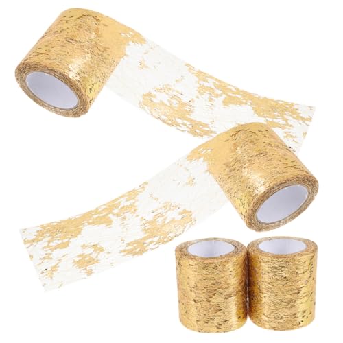 Angoily 4 Rollen Gold Mesh Tüllband Hochwertiges Bastelband Flexibel Zuschneidbar Glitzerndes Dekoband für Geschenkverpackung DIY Schleifen und Festliche Tischdekoration Angoily 4 Rollen Gold Mesh Tüllband Hochwertiges Bastelband Flexibel Zuschneidbar Glitzerndes Dekoband für Geschenkverpackung DIY Schleifen und Festliche Tischdekoration von Angoily