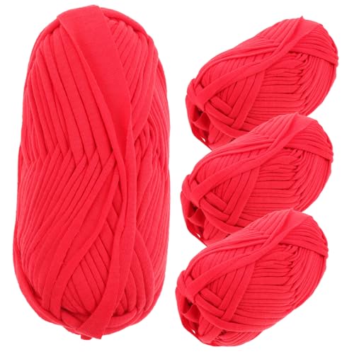 Angoily 4 Rollen Häkelgarn Dicke Flauschige Garne für Diy Handarbeiten pro Rolle Rot für Dekoration Kleidung und Mehr Bequemes Strickmaterial für Kreative Projekte Angoily 4 Rollen Häkelgarn Dicke Flauschige Garne für Diy Handarbeiten pro Rolle Rot für Dekoration Kleidung und Mehr Bequemes Strickmaterial für Kreative Projekte von Angoily