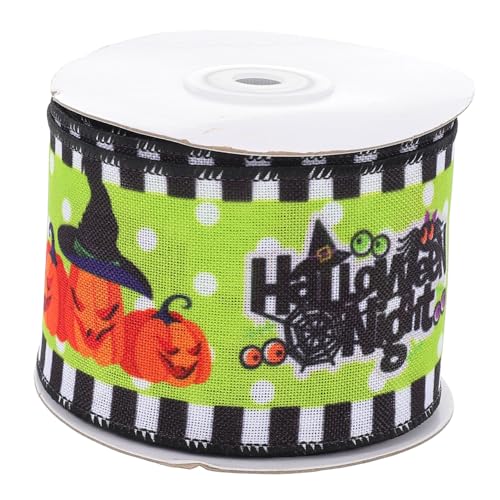 Angoily 4 Rollen Halloween Deko Geschenkband mit Drahtkante Polyester Bastelband Glänzend Flexibel für Party Dekoration und Geschenkverpackung Langlebig Vielseitig Einsetzbar von Angoily
