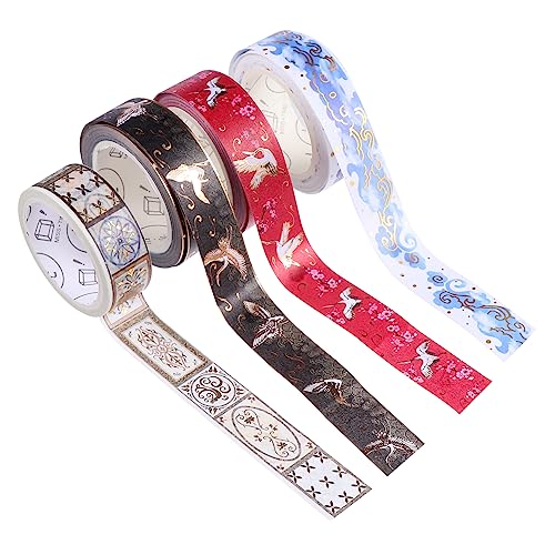 Angoily 4 Rollen Heißpräge-Washi-Tape Tagebuch-Dekorband Washi -Klebeband dekoratives klebeband selber machen Geschenkverpackungsband Fotoalbumband Papier Angoily 4 Rollen Heißpräge-Washi-Tape Tagebuch-Dekorband Washi -Klebeband dekoratives klebeband selber machen Geschenkverpackungsband Fotoalbumband Papier von Angoily