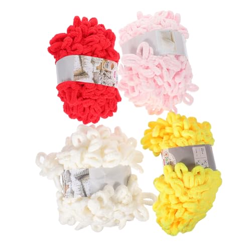 Angoily 4 Rollen Multifunktionales DIY Polyester Garn Handstrickgarn für Häkelprojekte für Schals Pullover und Dekorationen Milchweiß Prinzessinnenrosa Angoily 4 Rollen Multifunktionales DIY Polyester Garn Handstrickgarn für Häkelprojekte für Schals Pullover und Dekorationen Milchweiß Prinzessinnenrosa von Angoily