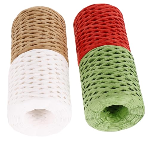Angoily 4 Rollen Papierseil gewebter Strohhut Papierband Packseil aus Papier Bastelband aus Bast Bastelband aus Papier Raffiaband einwickeln Dekorpapierseile DIY Packseil Garnband Bastband Angoily 4 Rollen Papierseil gewebter Strohhut Papierband Packseil aus Papier Bastelband aus Bast Bastelband aus Papier Raffiaband einwickeln Dekorpapierseile DIY Packseil Garnband Bastband von Angoily