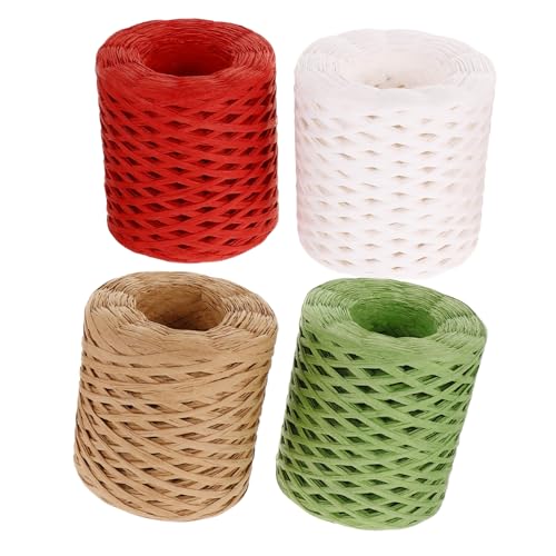 Angoily 4 Rollen Papierseil gewebter Strohhut Papierseile Packseil aus Papier handwerkliches Verpackungsgarn Bastelband aus Bast Bastband DIY Packseil Bastseil Verpackungspapierseil Angoily 4 Rollen Papierseil gewebter Strohhut Papierseile Packseil aus Papier handwerkliches Verpackungsgarn Bastelband aus Bast Bastband DIY Packseil Bastseil Verpackungspapierseil von Angoily