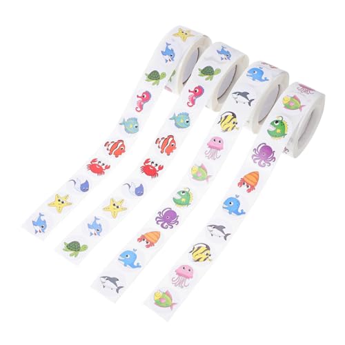 Angoily 4 Rollen Selbstklebende Belohnungssticker mit Meeresmotiven Dekorative Versiegelungsetiketten für DIY Bastelbedarf und Schulbedarf Aufkleber pro Vielseitig Einsetzbar Angoily 4 Rollen Selbstklebende Belohnungssticker mit Meeresmotiven Dekorative Versiegelungsetiketten für DIY Bastelbedarf und Schulbedarf Aufkleber pro Vielseitig Einsetzbar von Angoily
