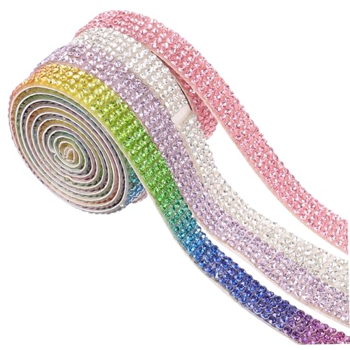 Angoily 4 Rollen Selbstklebendes Strassband Resin Rhinestone Ribbon mit Glitzersteinen Flexible DIY Dekoration für Schmuck Kleidung Schuhe Fotoalben Farben Leicht Zuschneidbar Langlebig Angoily 4 Rollen Selbstklebendes Strassband Resin Rhinestone Ribbon mit Glitzersteinen Flexible DIY Dekoration für Schmuck Kleidung Schuhe Fotoalben Farben Leicht Zuschneidbar Langlebig von Angoily