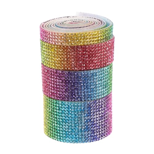 Angoily 4 Rollen Selbstklebendes Strassband mit Funkelndem Mesh Künstliche Diamantbänder in Breiten für DIY Basteln Textilien Handykofferdekoration Angoily 4 Rollen Selbstklebendes Strassband mit Funkelndem Mesh Künstliche Diamantbänder in Breiten für DIY Basteln Textilien Handykofferdekoration von Angoily