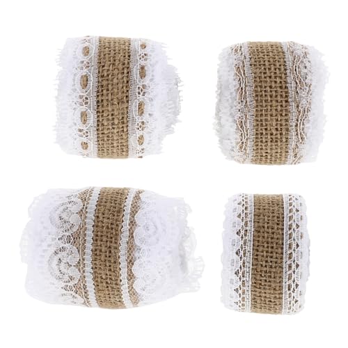 Angoily 4 Rollen Spitzenband für DIY Bastelprojekte Hochzeitsdekoration Kleidung und Accessoires pro Rolle für Kostüme Haaraccessoires und Mehr von Angoily