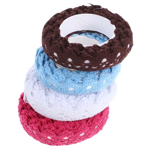 Angoily 4 Rollen Strickkapner gestrickt Scrapbook-Klebeband dekorativ dekorativer Klebebandaufkleber Selbstklebender Spitzenklebebandspitzenband dekorative Spitzenbänder Malerband Stoff von Angoily