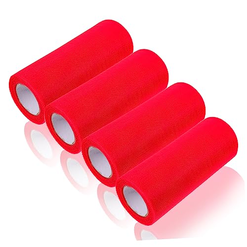 Angoily 4 Rollen Tüllrolle Maschenrolle Ahornblätter Künstlich Dickes Band Eukalyptus-girlanden Bänder Zum Basteln Mesh-juteband Gold-silber-glitzerband Goldener Tüll Bolzen Polyester Rot Angoily 4 Rollen Tüllrolle Maschenrolle Ahornblätter Künstlich Dickes Band Eukalyptus-girlanden Bänder Zum Basteln Mesh-juteband Gold-silber-glitzerband Goldener Tüll Bolzen Polyester Rot von Angoily