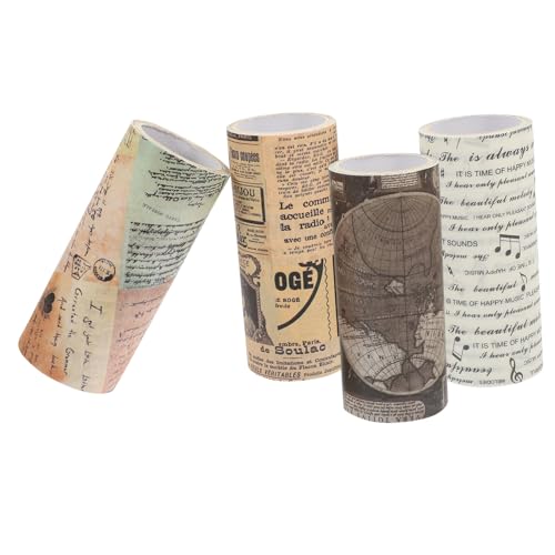 Angoily 4 Rollen Vintage Washi Tape Dekorative Klebebänder für Diy Kunst und Handwerk pro für Scrapbooking und Geschenkverpackungen Angoily 4 Rollen Vintage Washi Tape Dekorative Klebebänder für Diy Kunst und Handwerk pro für Scrapbooking und Geschenkverpackungen von Angoily