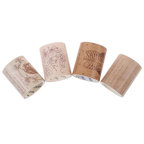 Angoily 4 Rollen Vintage Washi Tape Dekoratives Klebeband für Scrapbooking Diy und Journaling für Projekte und Persönliche Gestaltung von Angoily