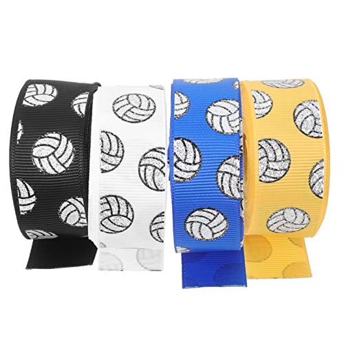 Angoily 4 Rollen Volleyball Geschenkband Yards Polyester Dekoratives Schleifenband für DIY Basteln und Verpackung Elegant Stil von Angoily