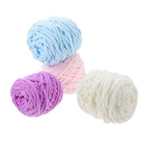 Angoily 4 Rollen Wollschal Hut Sperriges Häkelgarn Strickschal Wollschnur DIY Wolle Webmaterial Baumwolle Angoily 4 Rollen Wollschal Hut Sperriges Häkelgarn Strickschal Wollschnur DIY Wolle Webmaterial Baumwolle von Angoily