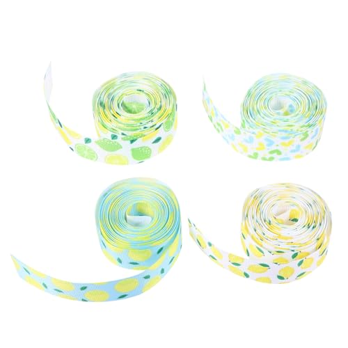 Angoily 4 Rollen Zitronen Herz Polyester Bänder Dekorative Geschenkband für Diy Schleifen Basteln und Verpackungen Yards pro für Projekte Angoily 4 Rollen Zitronen Herz Polyester Bänder Dekorative Geschenkband für Diy Schleifen Basteln und Verpackungen Yards pro für Projekte von Angoily