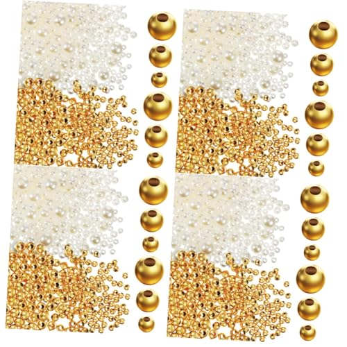 Angoily 4 Sätze Bastelperlen Und Perlen Kleine Runde Schmuckperlen Für Armband Und Halskettenherstellung Diy Bastelbedarf Für Schmuckideen Goldperlen Und Mischperlen 900 Stück * 4 von Angoily